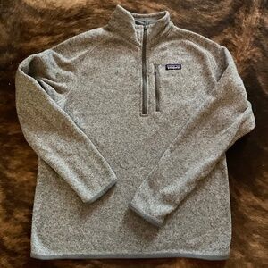 Men’s Patagonia Better Sweater 1/4 Zip Fleece Pullover Gray Heather L